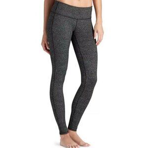 ATHLETA Black + White Heartbeat Chaturanga Mid-Rise Waist Athletic Leggings XS